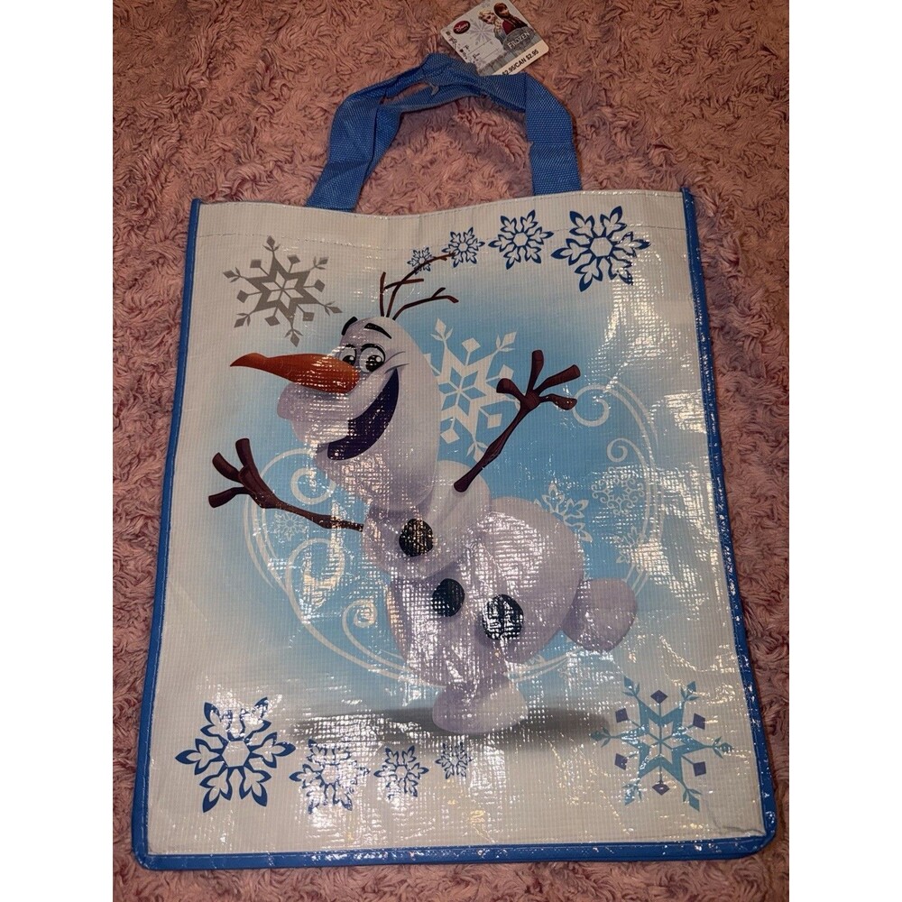 Disney Store Reusable Shopping Tote White Snowman Sack Carry Bag Frozen Olaf